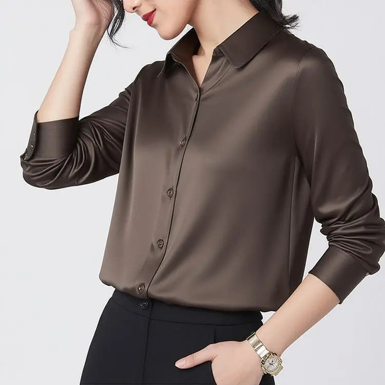 Luxury Mulberry Silk Satin Blouse