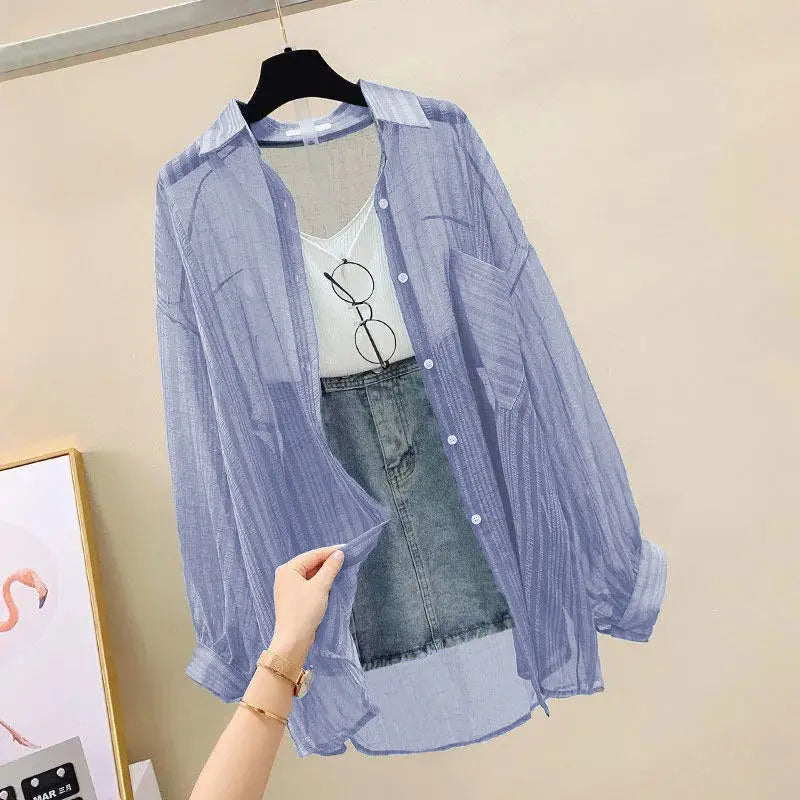 Sheer Chiffon Sunscreen Shirt