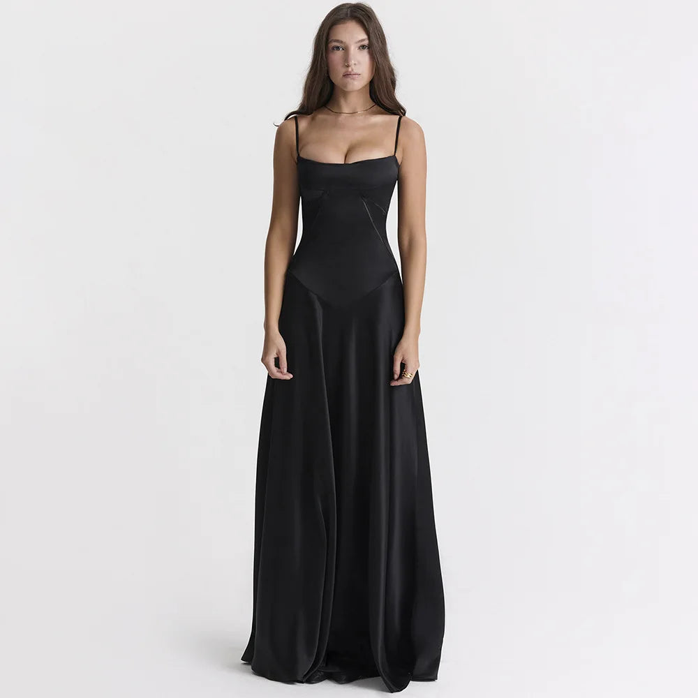 Elegant Lace Backless Maxi Dress