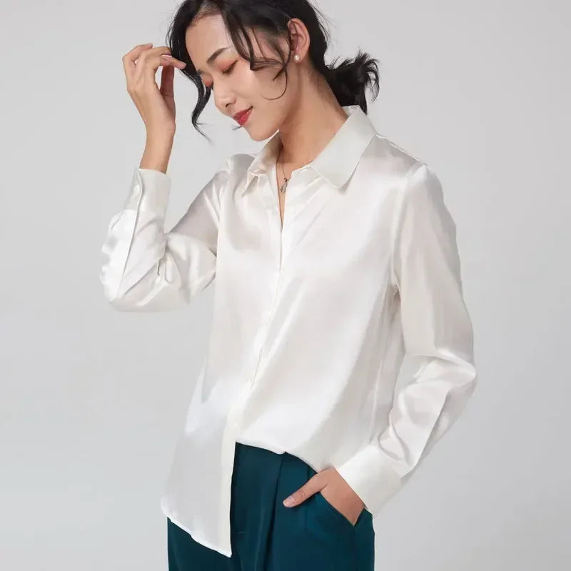 Luxury Mulberry Silk Satin Blouse