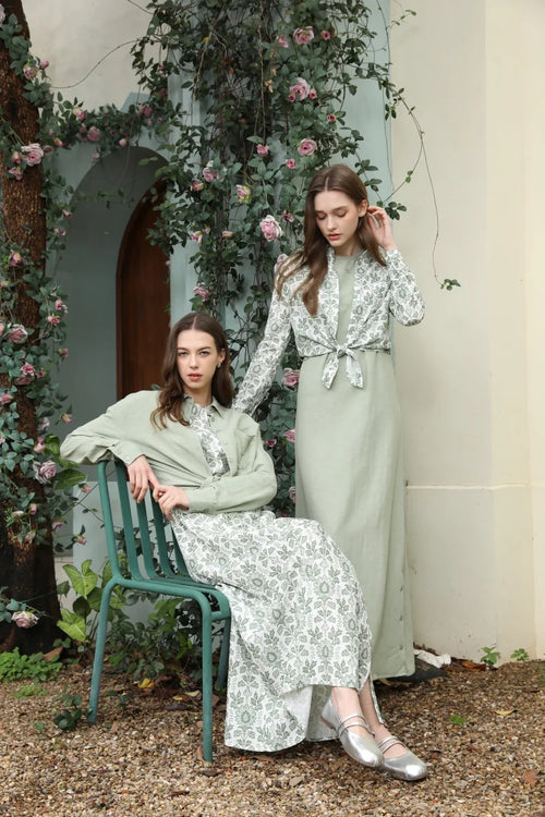 AS 2026 spring summer linen shirt + dress collection high quality print linen and knitting cardigan woman outfit