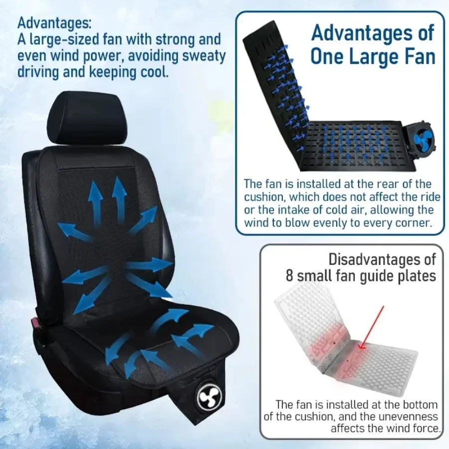 DC12V Car Cooling Seat Cushion with Ventilation Fan