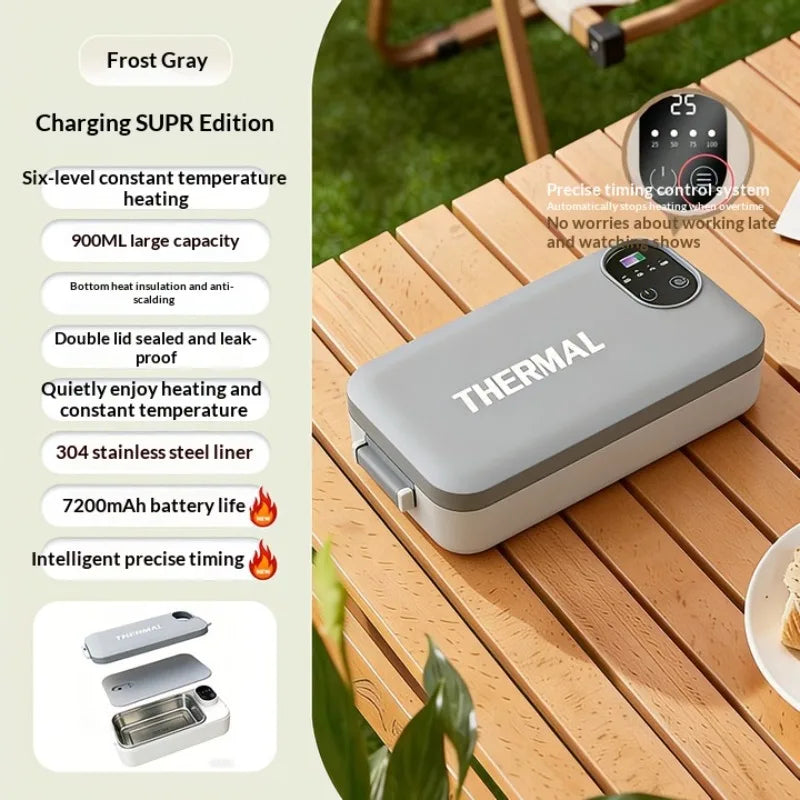 Portable Electric Heated Lunch Box Stainless Steel