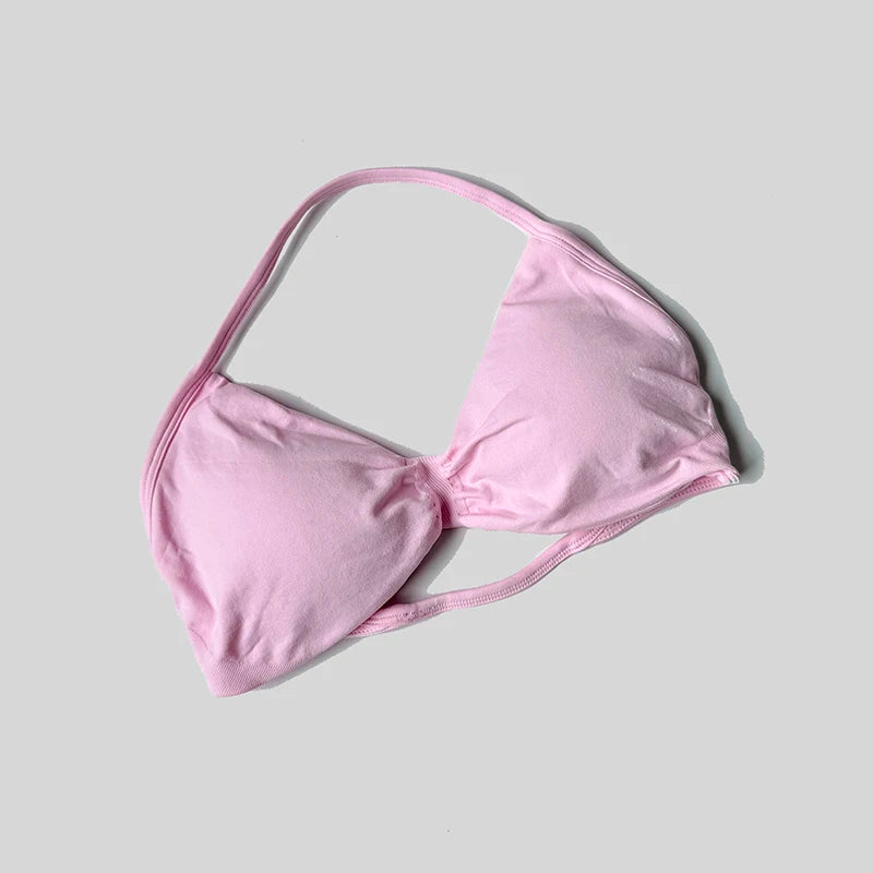 Seamless Strappy Halter Sports Bra