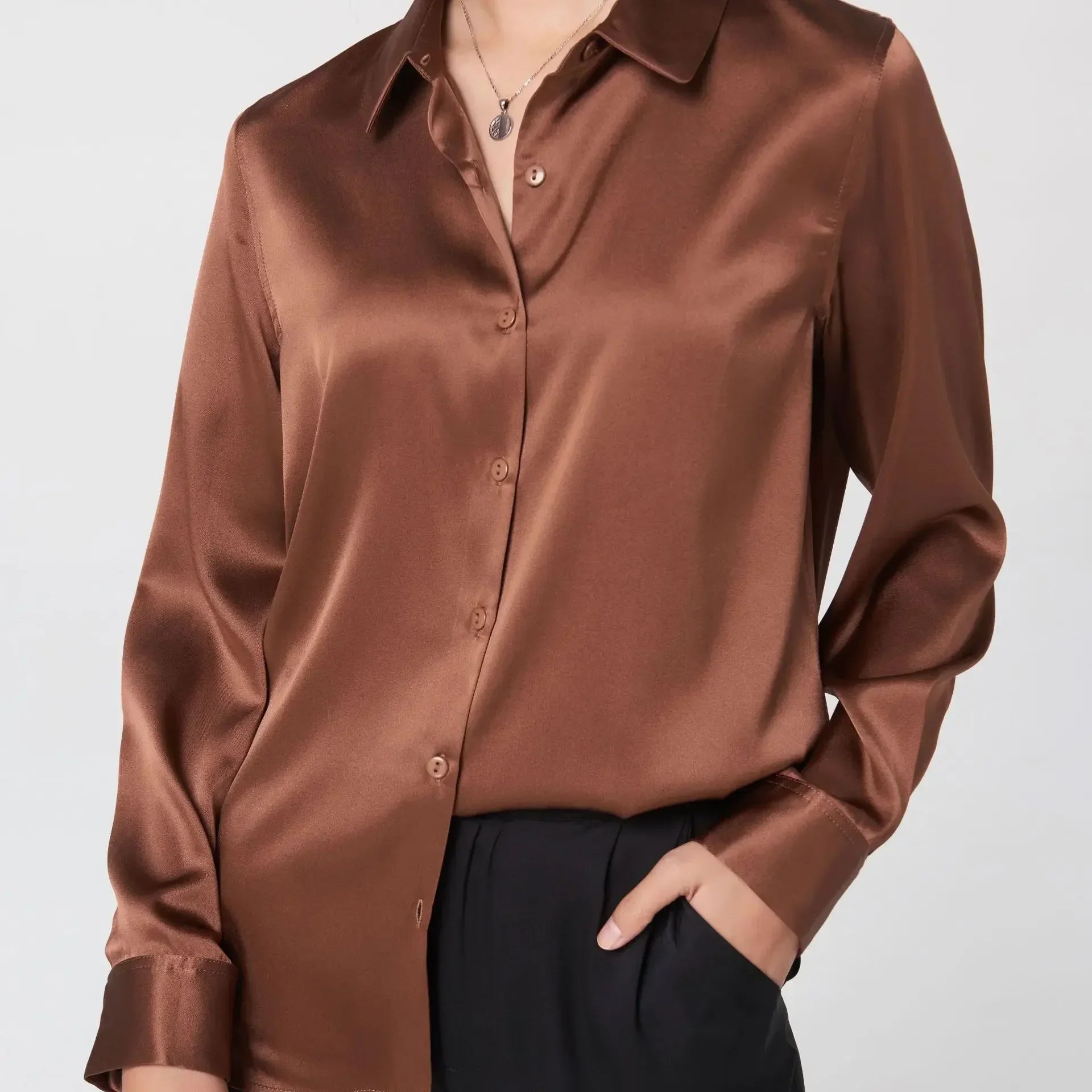 Luxury Mulberry Silk Satin Blouse