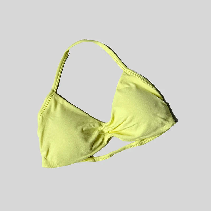 Seamless Strappy Halter Sports Bra