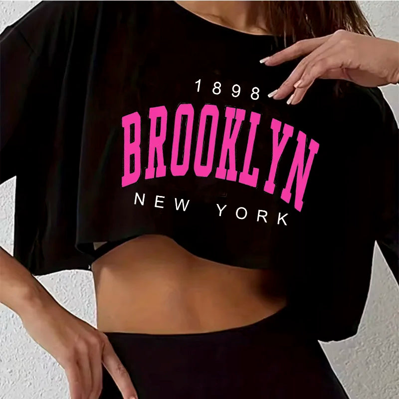 Casual Crop Top Women Cropped
