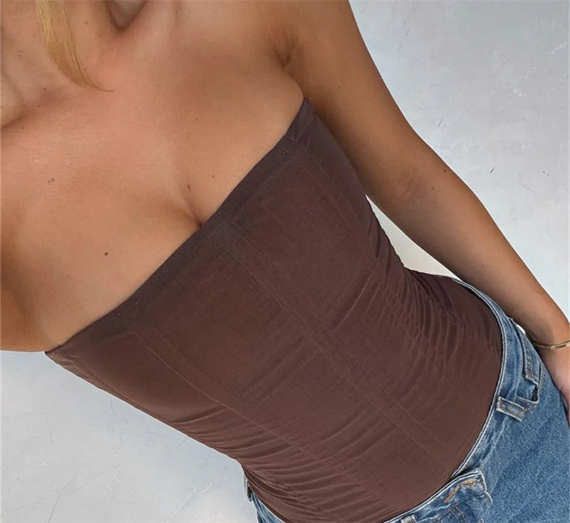 Slim Vest French High Street Elegant Backless Tank Top