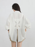 CHIC VEN Women Long Sleeve Shirts Solid Loose Casual New Style Design Back Hollow Out Shirt Female Blouse Spring Summer 2026