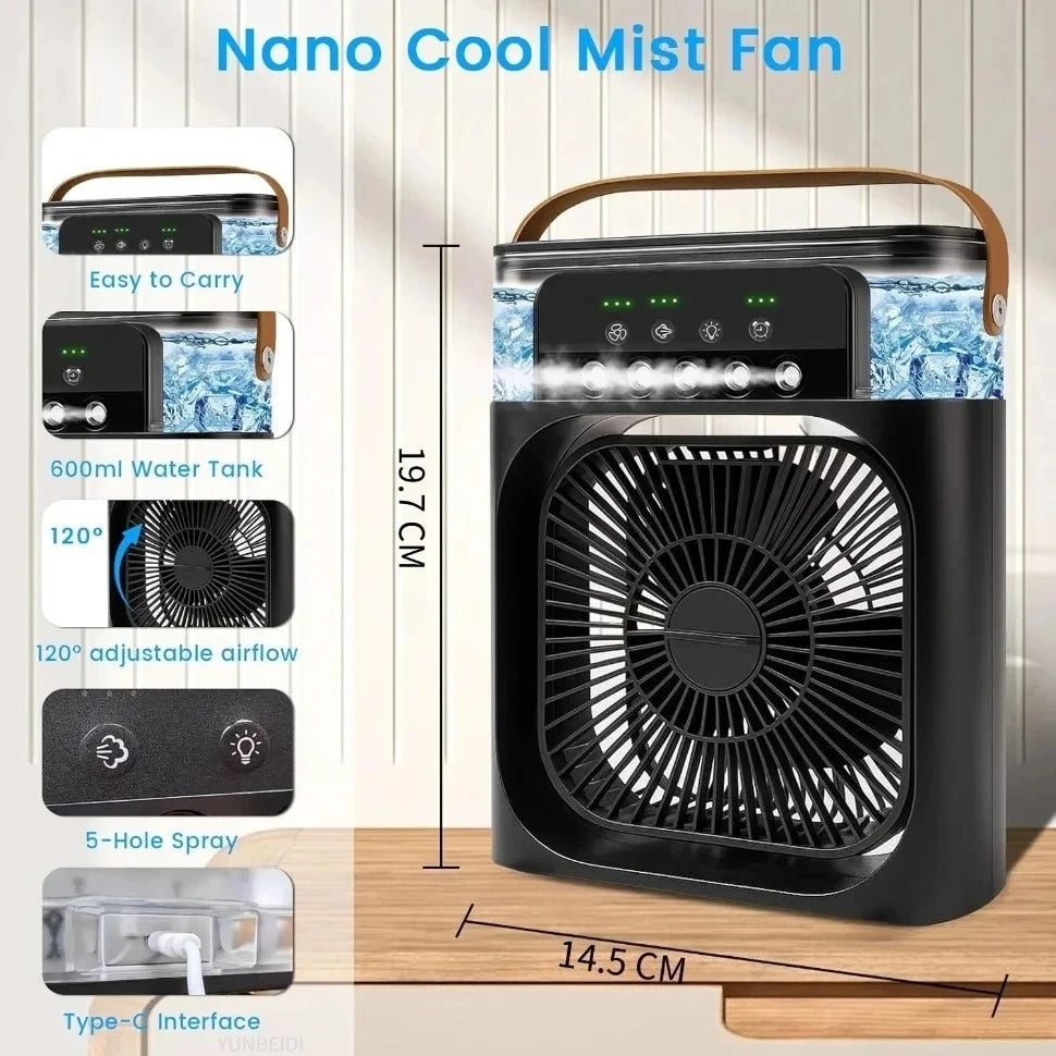 Three in One Portable Air Cooler Humidifier Fan