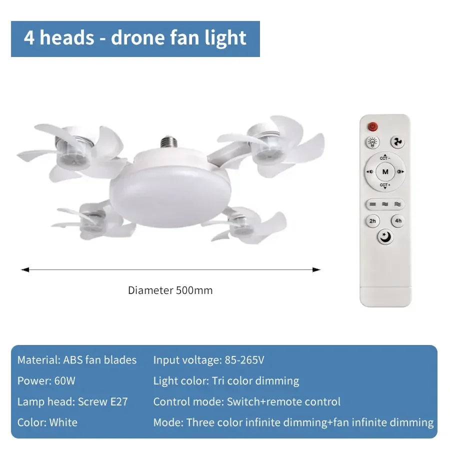 E27 LED Ceiling Fan Light with Remote