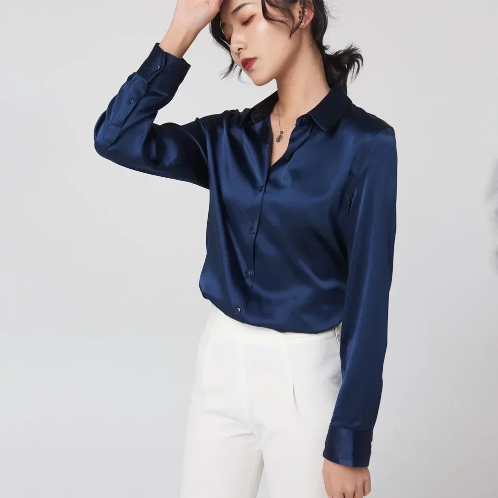 Luxury Mulberry Silk Satin Blouse