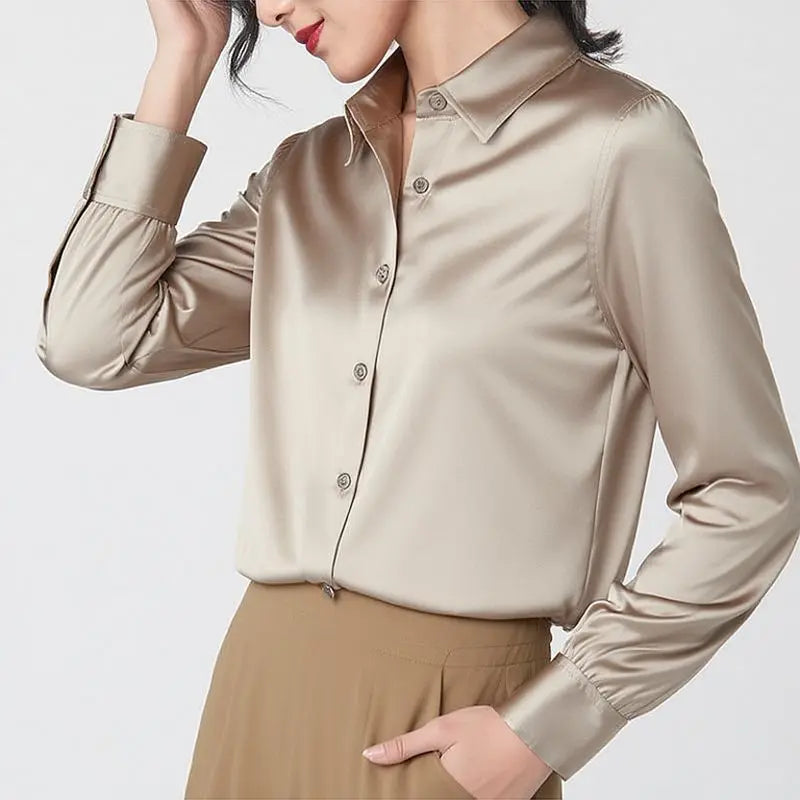 Luxury Mulberry Silk Satin Blouse
