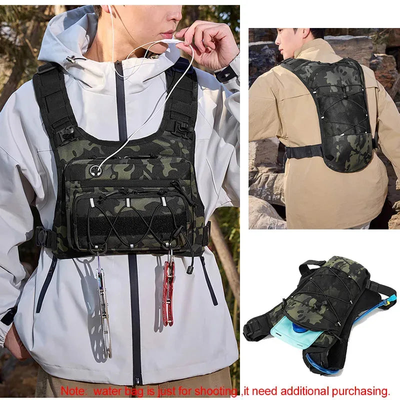 Running Hydration Vest Tactical Chest Pack for Outdoor Sports