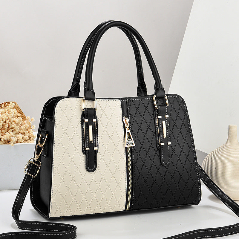 Color-Blocking Women Handbag Large Tote